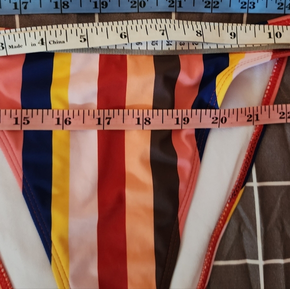Missguided bikini bottom. Super high cut! US size 6 striped, string tie - Picture 8 of 9